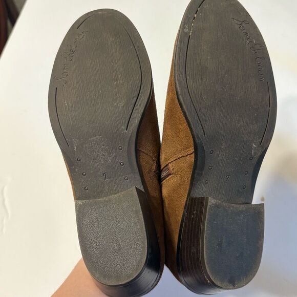 Sam Edelman Petal Ankle Bootie Brown Suede Buckle Zip Ankle Boot Size 7 - Picture 11 of 12